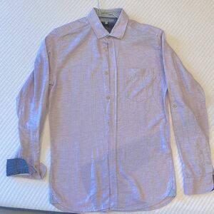 Men’s Ted Baker size 2 casual button down linen cotton blend dress shirt.